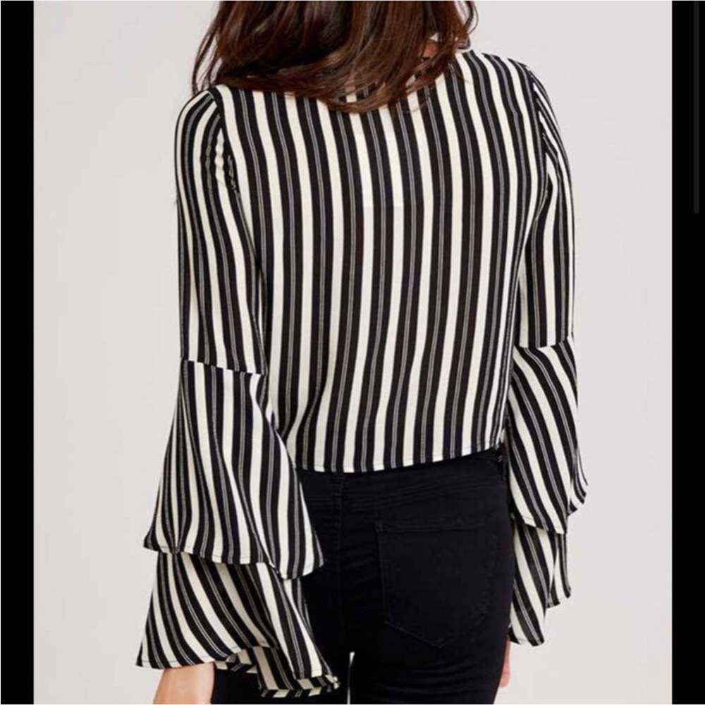 Altar’d State bell sleeve stripe blouse - Picture 9 of 9
